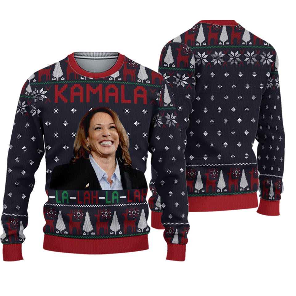Kamala La Lah La Lah Funny Christmas Ugly Sweater, Political Xmas