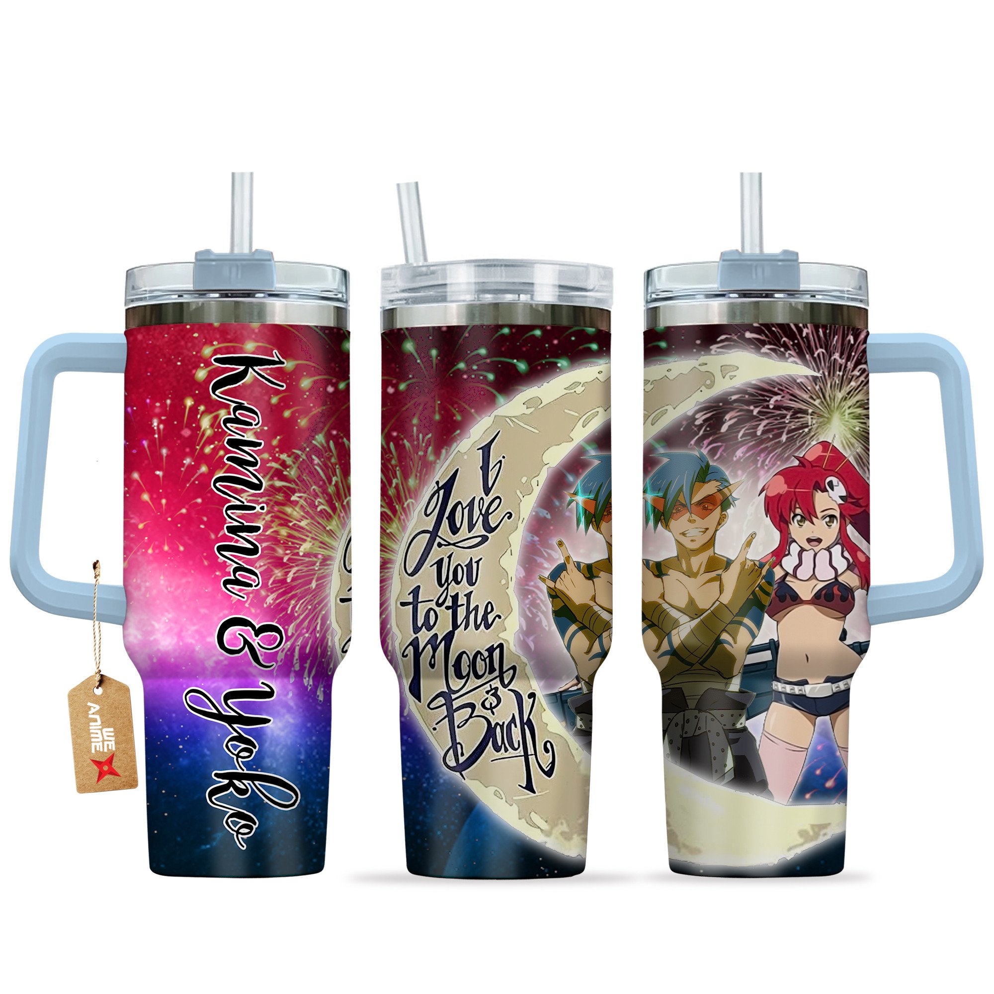 Kamina & Yoko Littner Tengen Toppa Gurren Lagann Anime Valentine Custom Stanley Cup 40 oz 30 oz Tumbler With HandleTVC2301167
