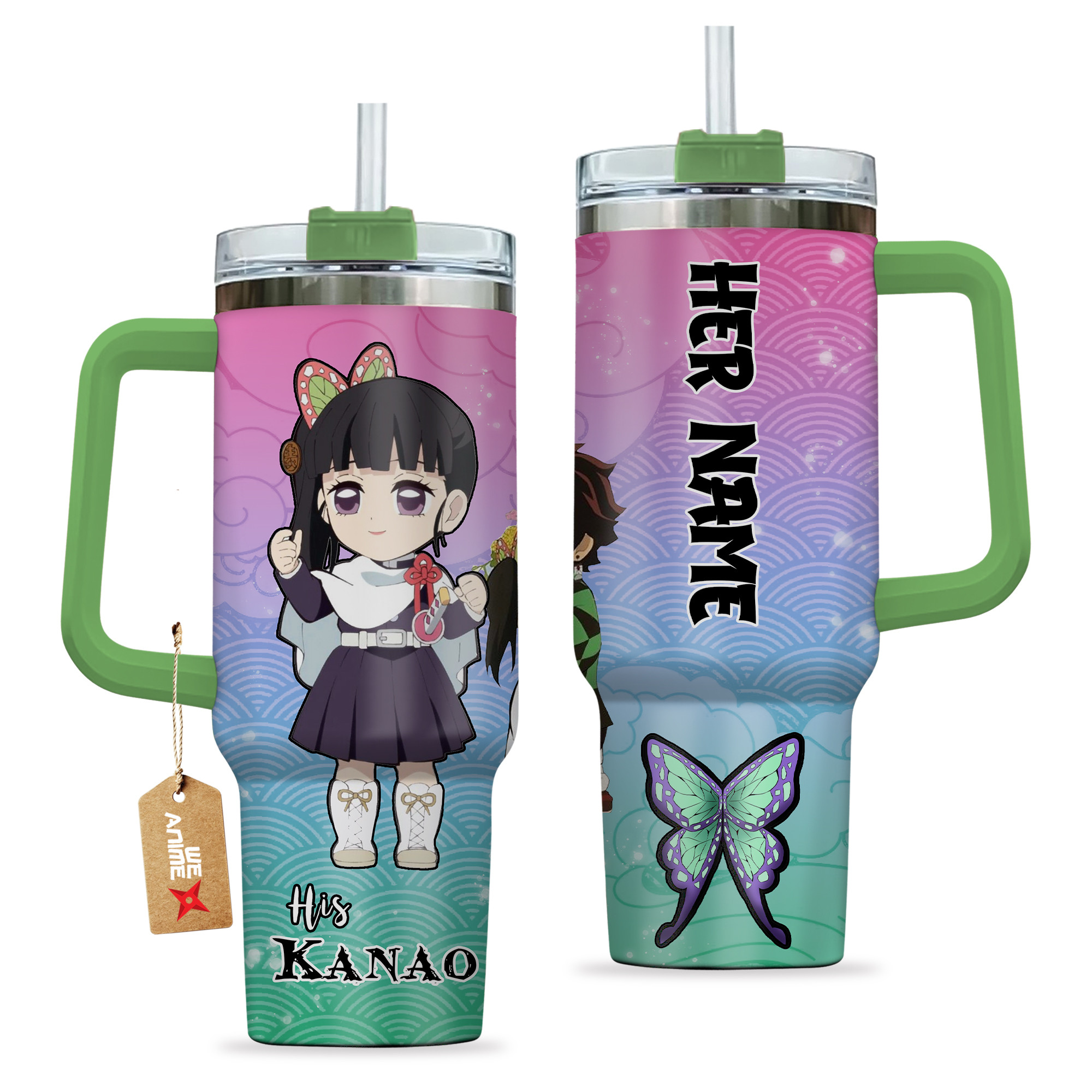 Kanao Tsuyuri Demon Slayer Anime Valentine Custom Stanley Cup 40 oz 30 oz Tumbler With HandleTVC2301167 - Image 2