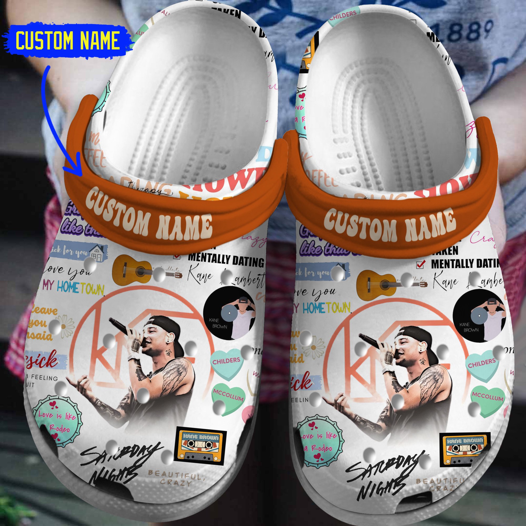 Kane Brown Music Crocs Crocband Clogs Shoes Comfortable For Men Women and Kids