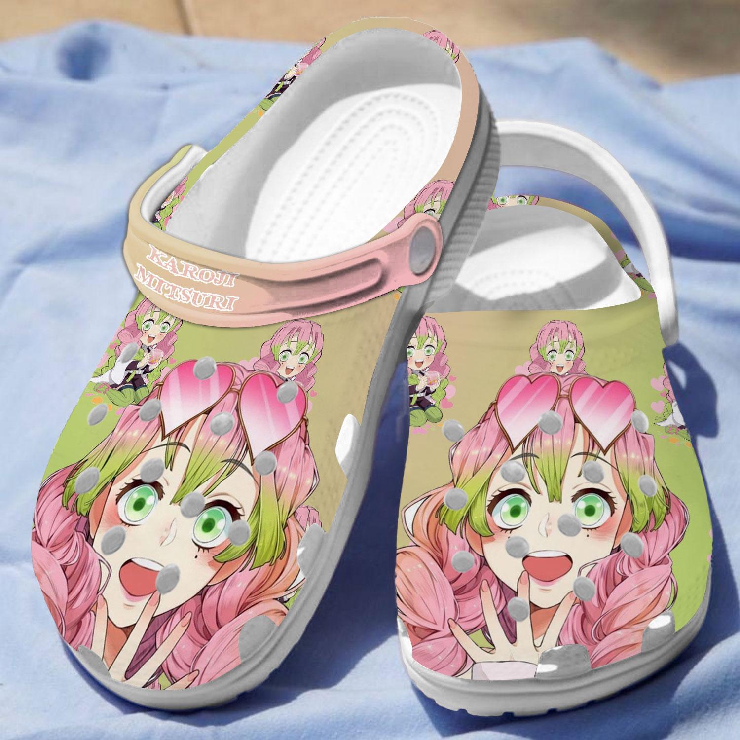 Kanroji Mitsuri Demon Slayer Anime Crocs Crocband Clogs Shoes Comfortable For Men Women and Kids - Image 2