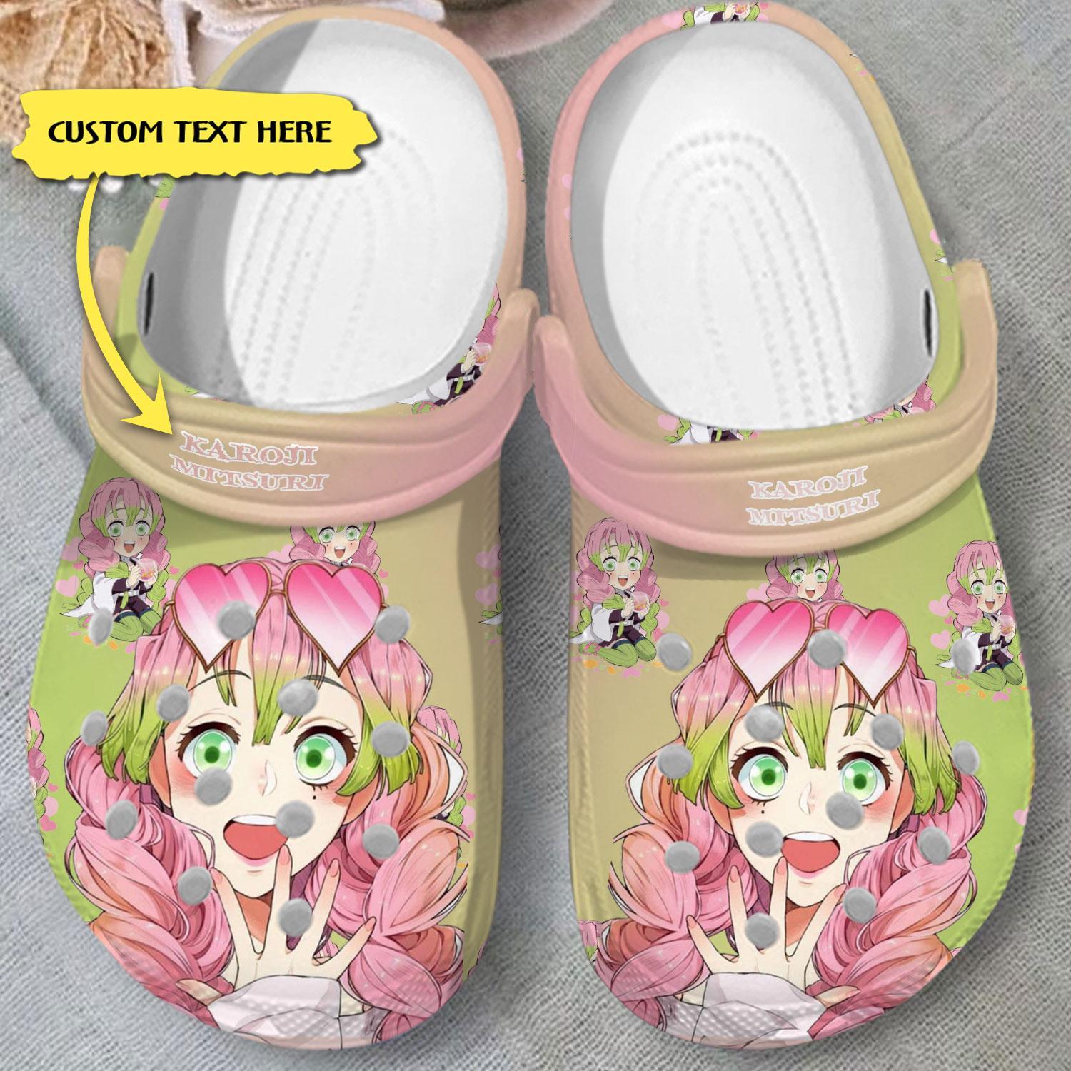 Kanroji Mitsuri Demon Slayer Anime Crocs Crocband Clogs Shoes Comfortable For Men Women and Kids - Image 3