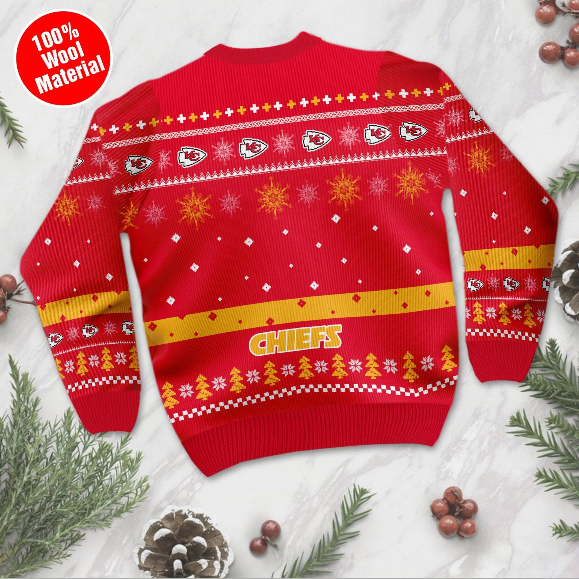 Kansas City Chiefs Funny Charlie Brown Peanuts Snoopy Ugly Christmas Sweater Adult 3D Funny Matching for family - Image 3