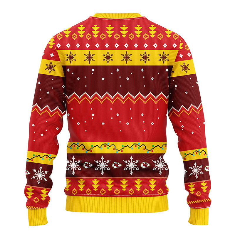 Kansas City Chiefs HoHoHo Mickey Ugly Christmas Sweater Adult 3D Funny Matching for family - Image 2