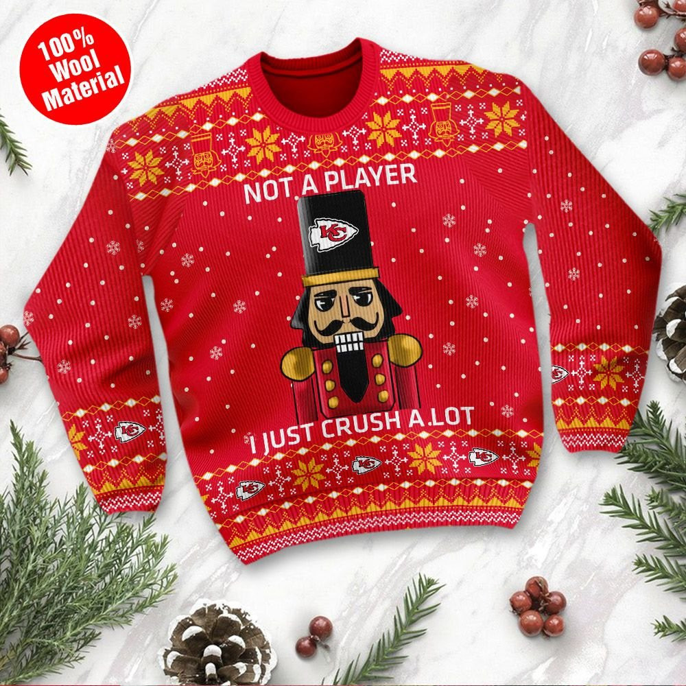 Kansas City Chiefs I Am Not A Player I Just Crush Alot Ugly Christmas Sweater Adult 3D Funny Matching for family - Image 2