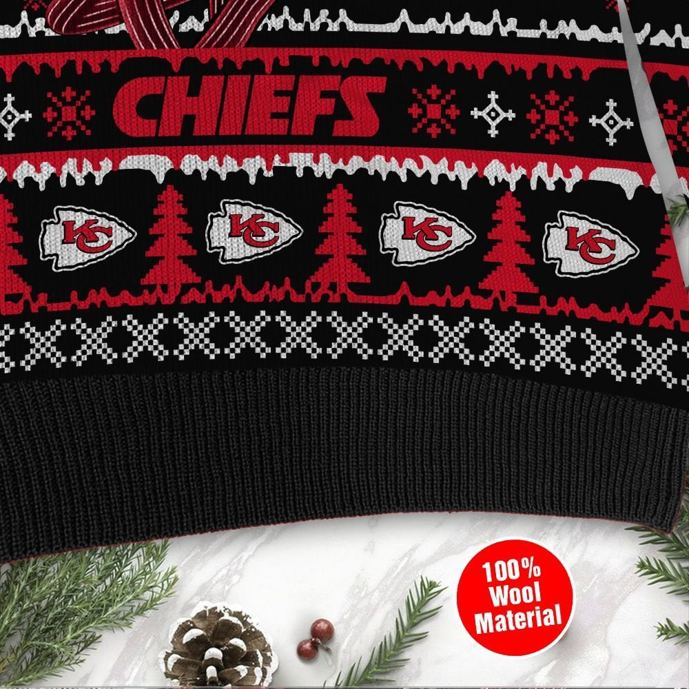 Kansas City Chiefs Jack Skellington Halloween Holiday Party Ugly Christmas Sweater Adult 3D Funny Matching for family - Image 4