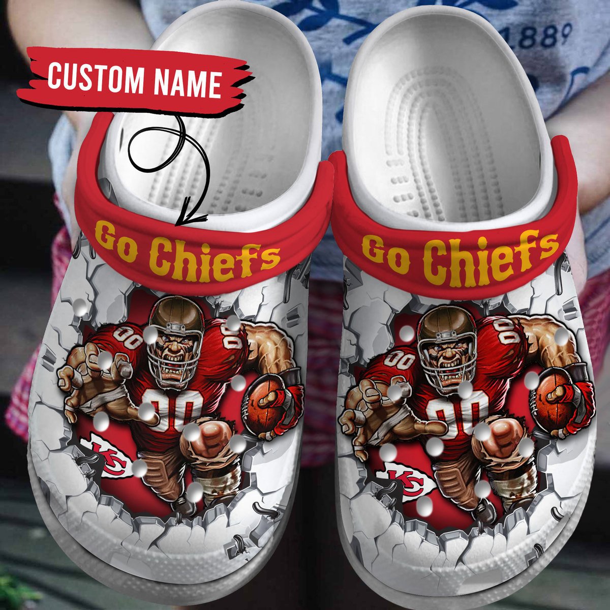 Kansas City Chiefs Mahomes NFL Sport Crocs Crocband Clogs Shoes Comfortable For Men Women and Kids