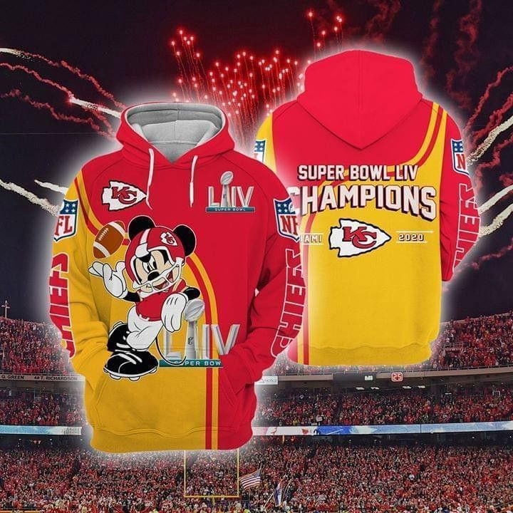 Kansas City Chiefs Mickey Disney Super Bowl Champions 3D All Over Print Hoodie, Zip Hoodie