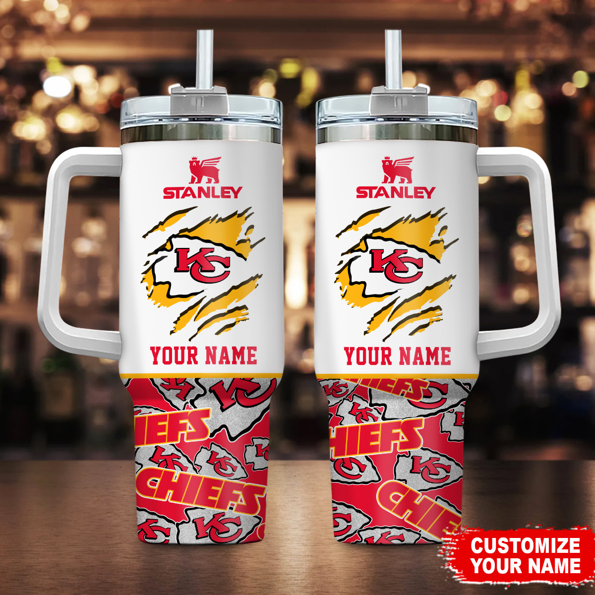 Kansas City Chiefs NFL Custom Stanley Cup 40 oz 30 oz Tumbler With HandleTVC230133