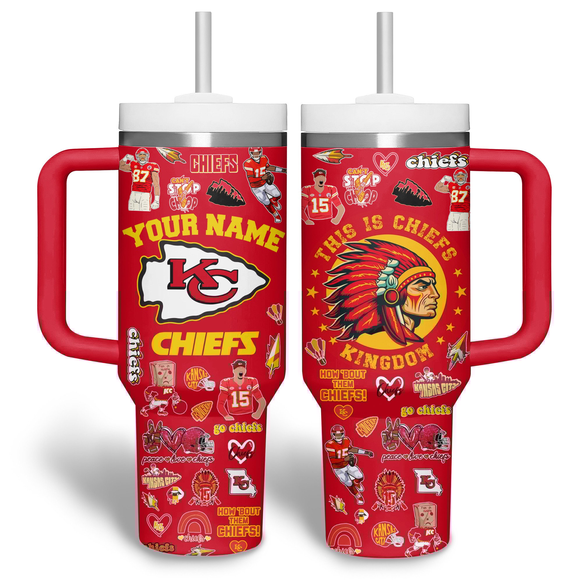 Kansas City Chiefs NFL Custom Stanley Cup 40 oz 30 oz Tumbler With HandleTVC2301738