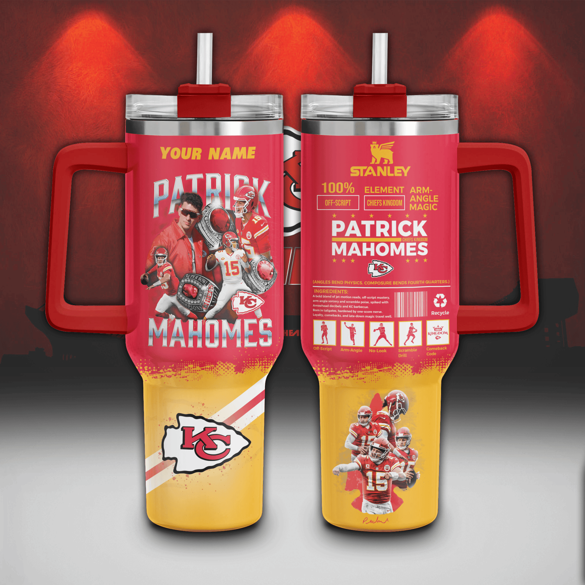 Kansas City Chiefs NFL Custom Stanley Cup 40 oz 30 oz Tumbler With HandleTVC230198