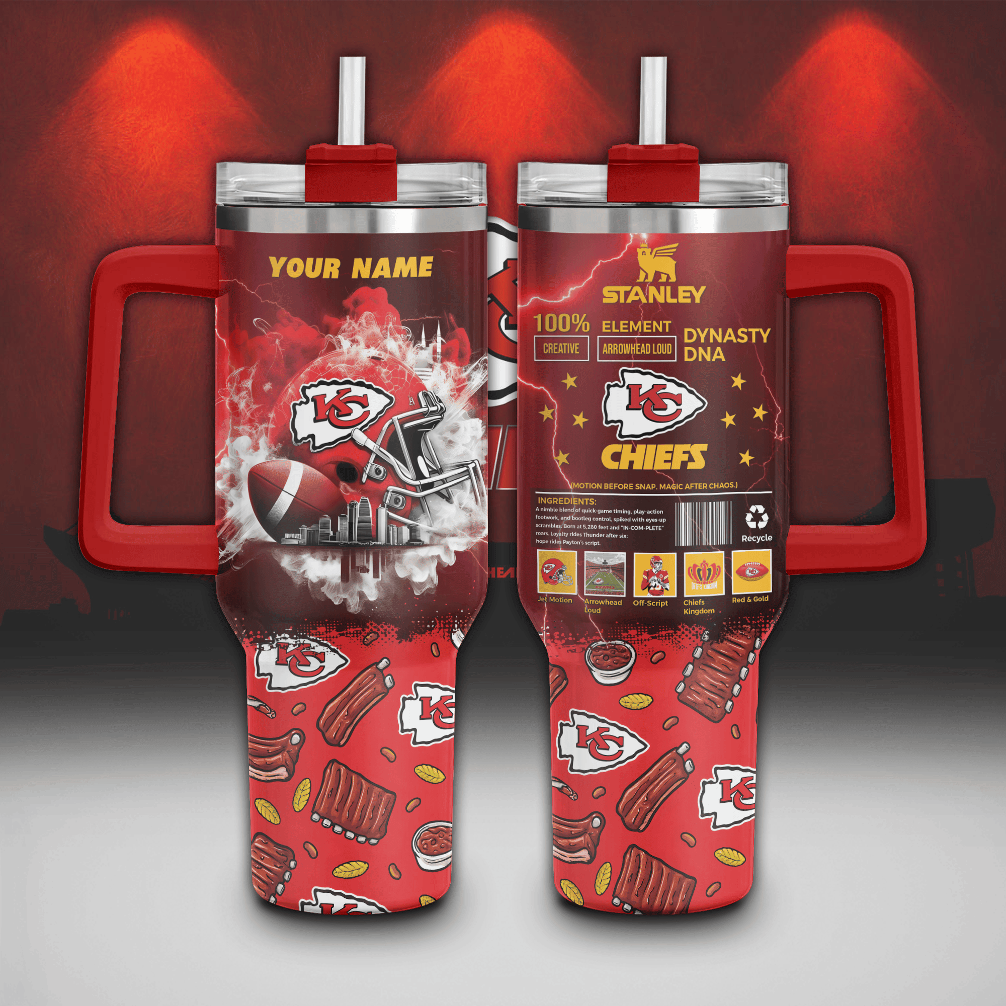 Kansas City Chiefs NFL Custom Stanley Cup 40 oz 30 oz Tumbler With HandleTVC230198