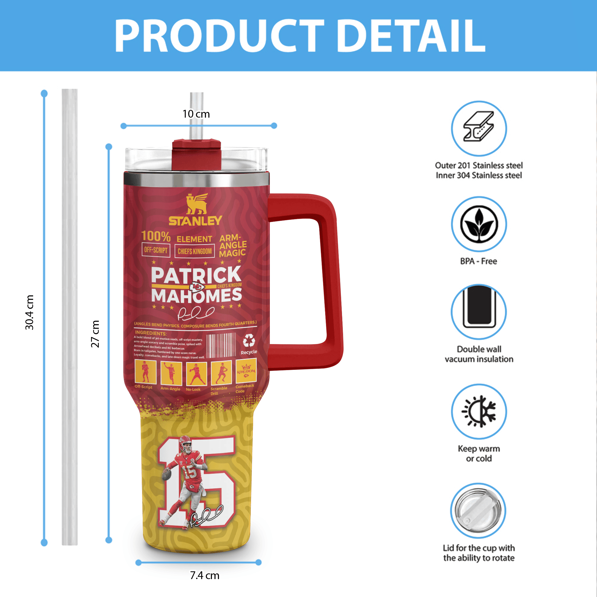 Kansas City Chiefs NFL Custom Stanley Cup 40 oz 30 oz Tumbler With HandleTVC230198 - Image 4