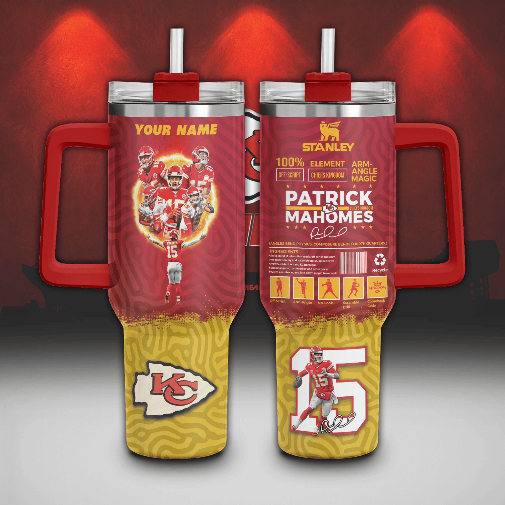 Kansas City Chiefs NFL Custom Stanley Cup 40 oz 30 oz Tumbler With HandleTVC230198