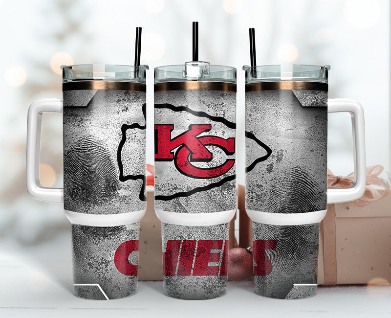 Kansas City Chiefs NFL Fingerprint Effect Custom Stanley Cup 40 oz 30 oz Tumbler With HandleTVC2301149