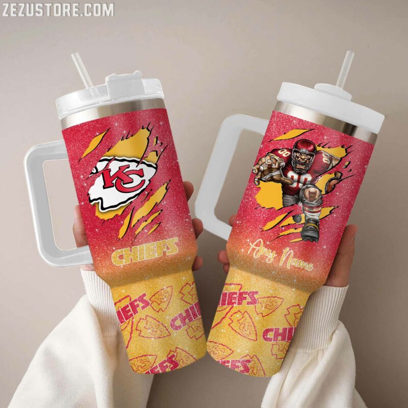 Kansas City Chiefs NFL Glitter Custom Stanley Cup 40 oz 30 oz Tumbler With HandleTVC230199