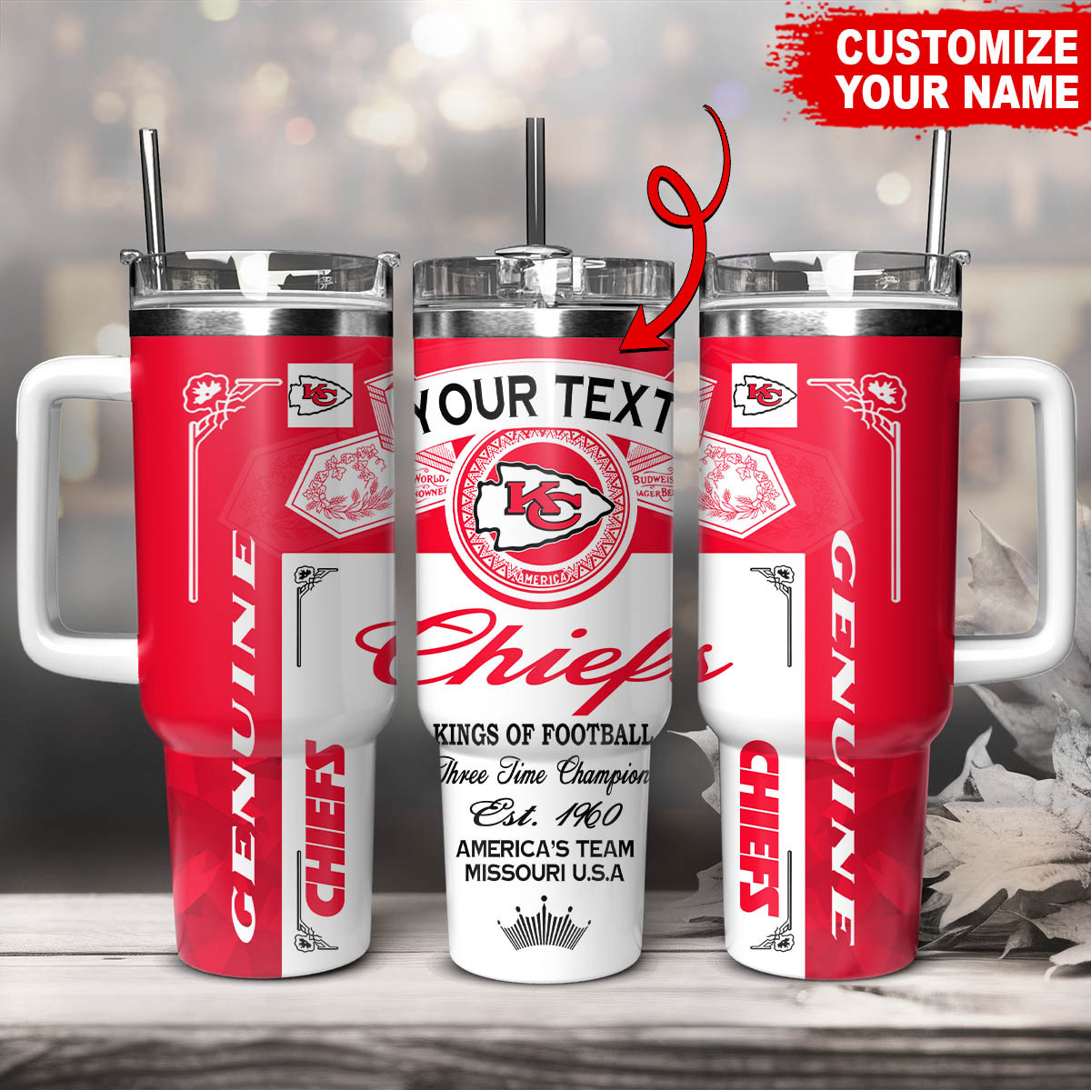 Kansas City Chiefs NFL Kings Of Football Custom Stanley Cup 40 oz 30 oz Tumbler With HandleTVC230184