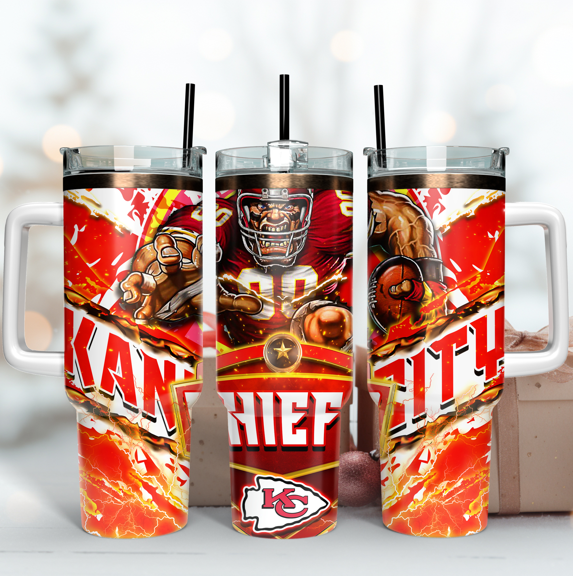 Kansas City Chiefs NFL Mascot Custom Stanley Cup 40 oz 30 oz Tumbler With HandleTVC2301166