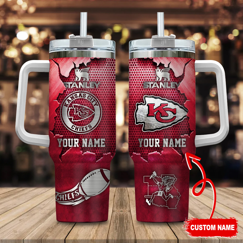 Kansas City Chiefs NFL Metal Style Custom Stanley Cup 40 oz 30 oz Tumbler With HandleTVC230186
