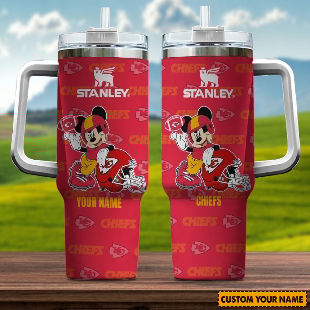 Kansas City Chiefs NFL Mickey Mouse Custom Stanley Cup 40 oz 30 oz Tumbler With HandleTVC230138