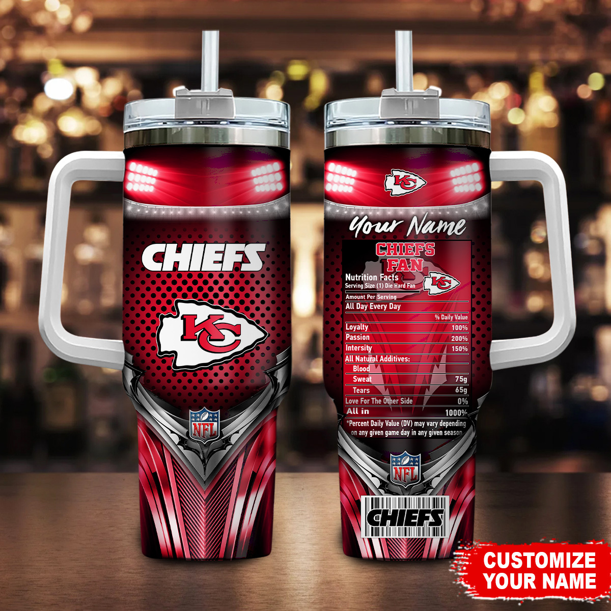 Kansas City Chiefs NFL Nutrition Facts Custom Stanley Cup 40 oz 30 oz Tumbler With HandleTVC230193