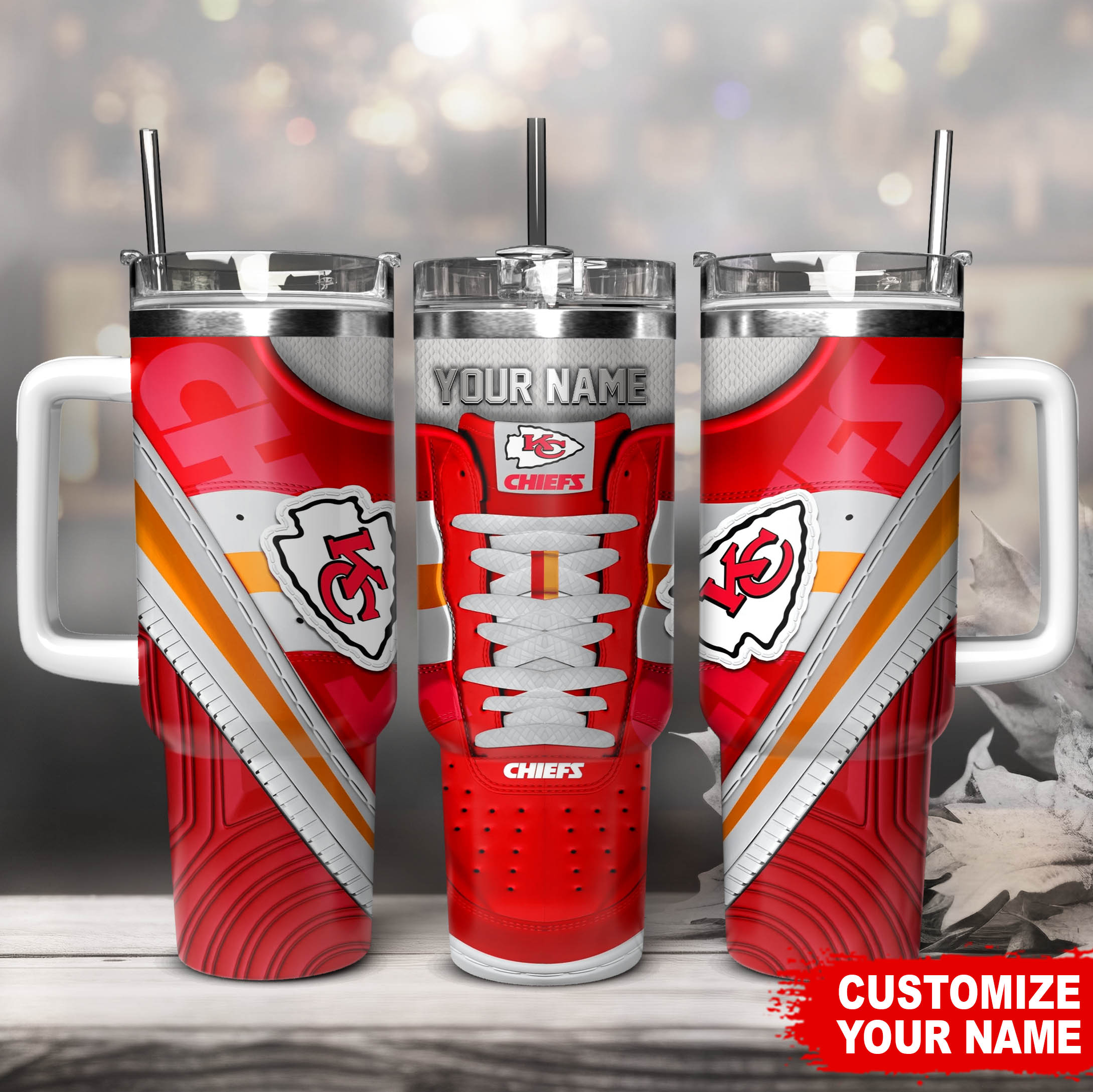 Kansas City Chiefs NFL Sneaker Custom Stanley Cup 40 oz 30 oz Tumbler With HandleTVC230129