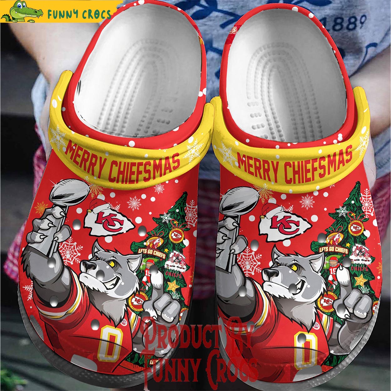 Kansas City Chiefs NFL Sport Christmas Crocs Crocband Clogs Shoes Comfortable For Men Women and Kids