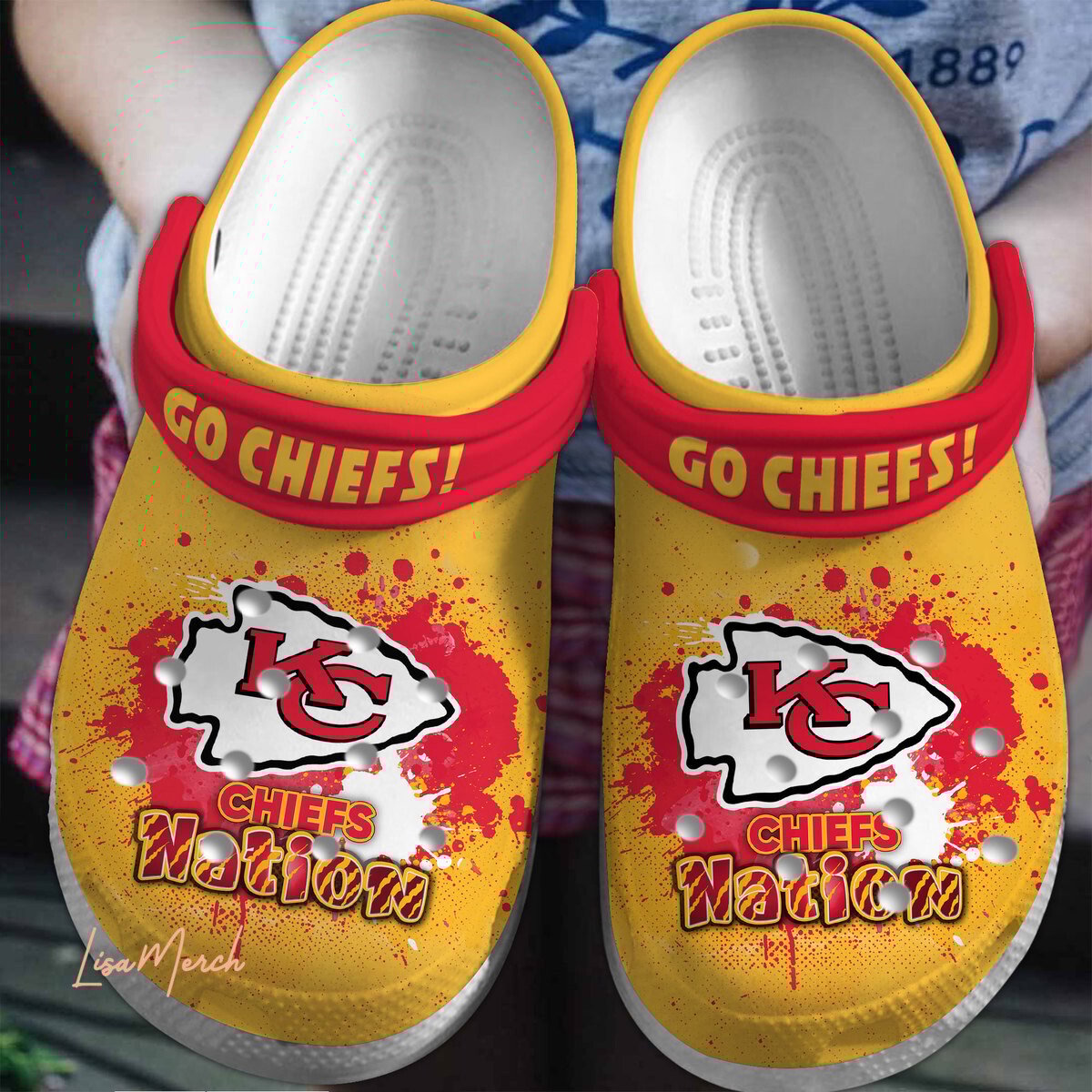 Kansas City Chiefs NFL Sport Crocs Crocband Clogs Shoes Comfortable For Men Women and Kids