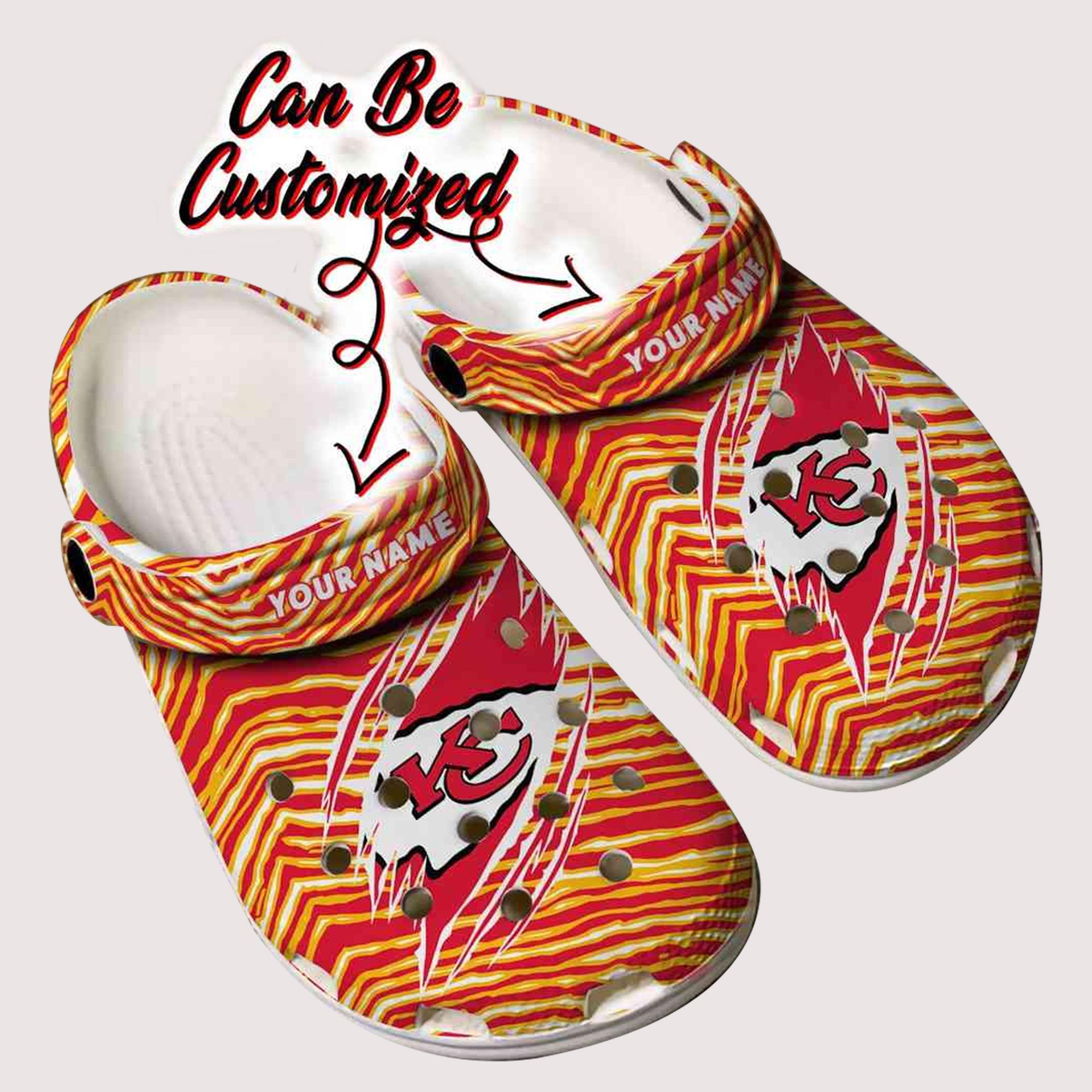 Kansas City Chiefs NFL Sport Crocs Crocband Clogs Shoes Comfortable For Men Women and Kids