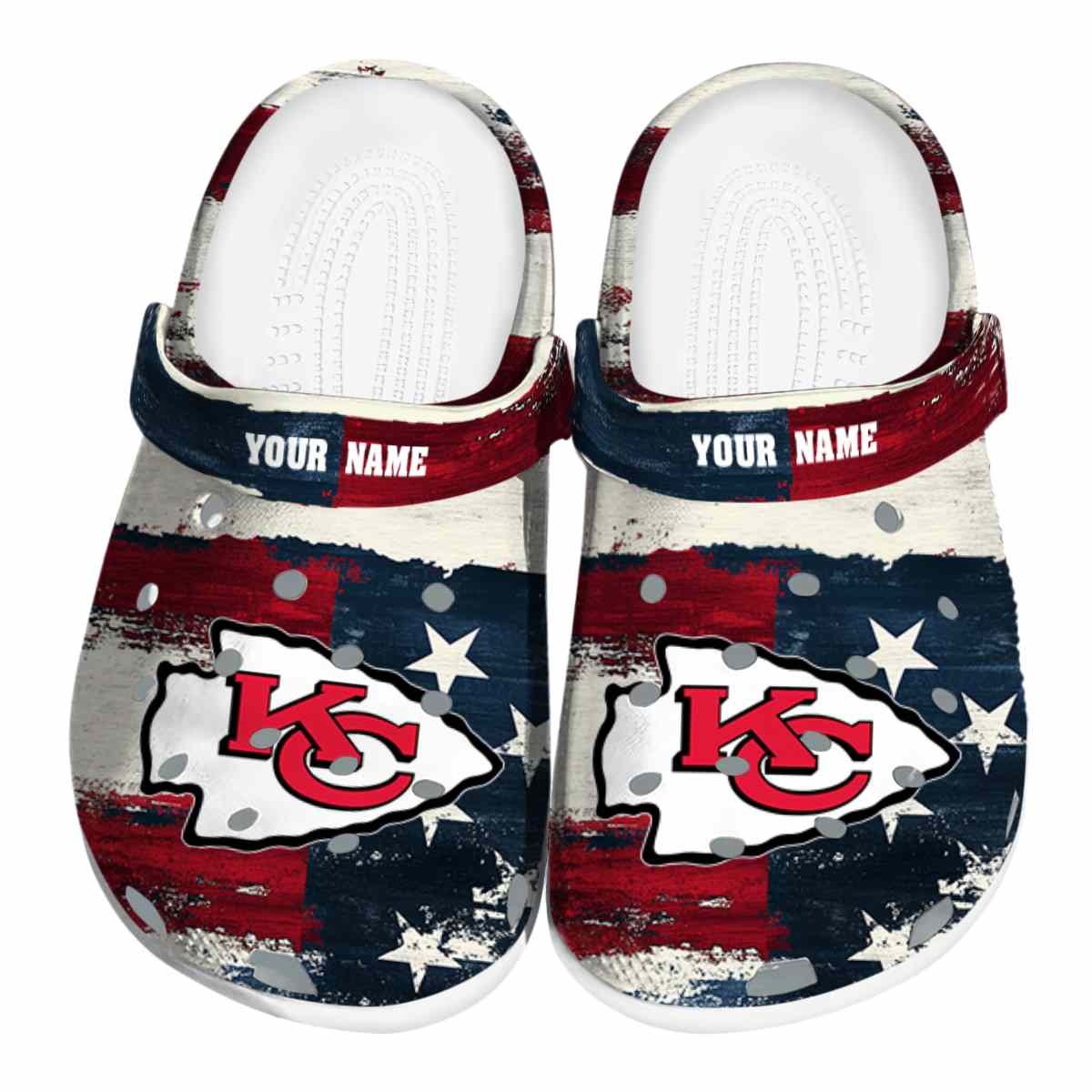 Kansas City Chiefs NFL Sport Crocs Crocband Clogs Shoes Comfortable For Men Women and Kids