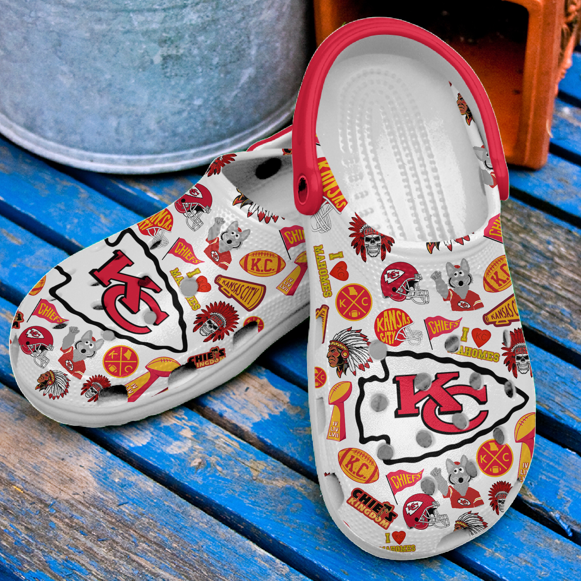 Kansas City Chiefs NFL Sport Crocs Crocband Clogs Shoes Comfortable For Men Women and Kids - Image 3