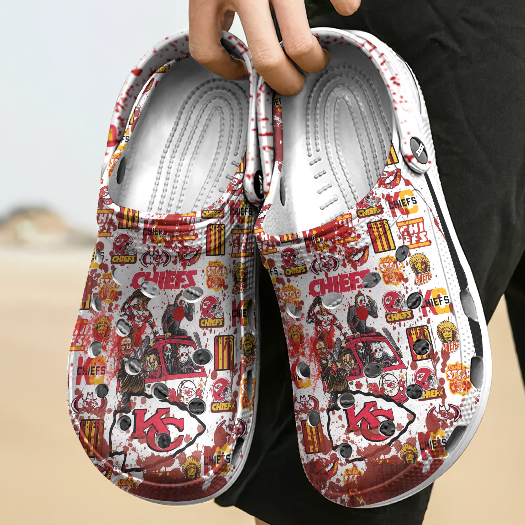 Kansas City Chiefs NFL Sport Crocs Crocband Clogs Shoes Comfortable For Men Women and Kids - Image 2