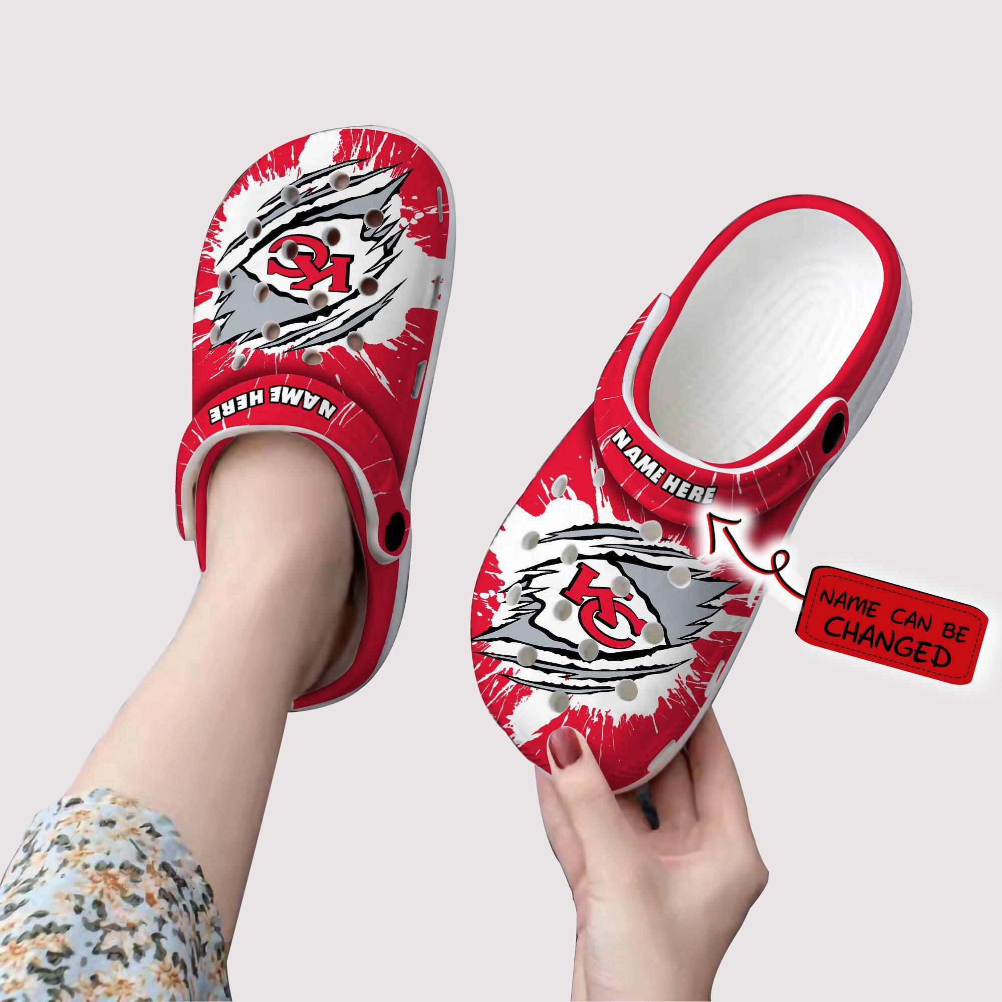Kansas City Chiefs NFL Sport Crocs Crocband Clogs Shoes Comfortable For Men Women and Kids
