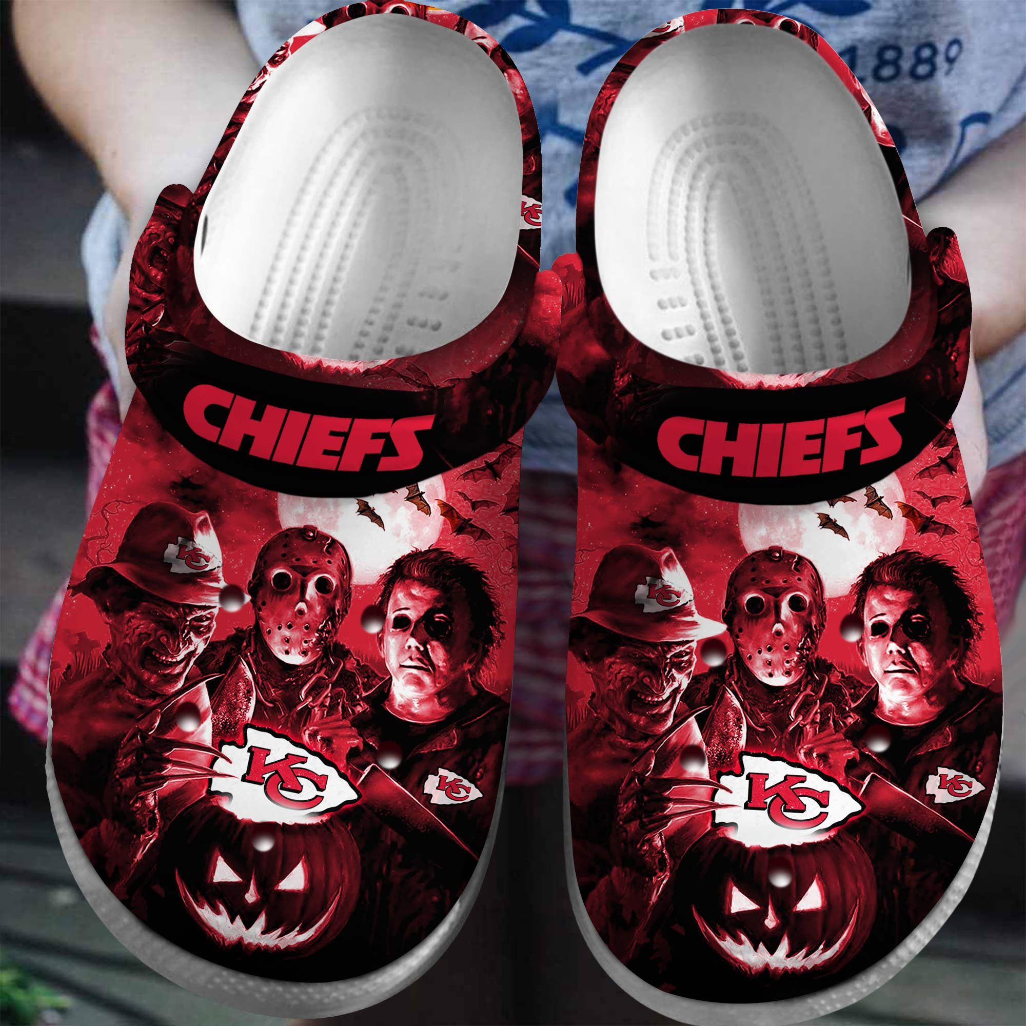 Kansas City Chiefs NFL Sport Crocs Crocband Clogs Shoes Comfortable For Men Women and Kids