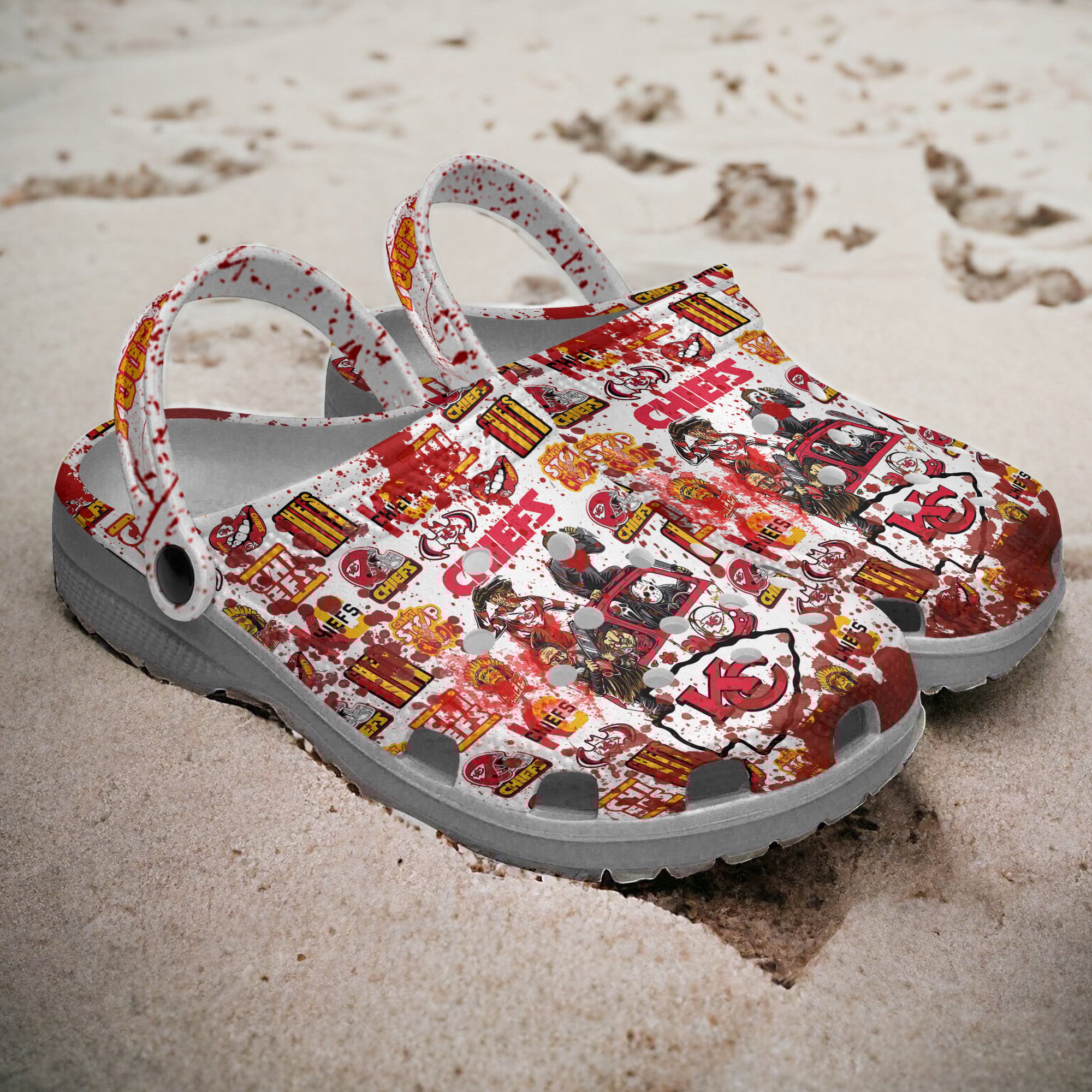 Kansas City Chiefs NFL Sport Crocs Crocband Clogs Shoes Comfortable For Men Women and Kids - Image 3