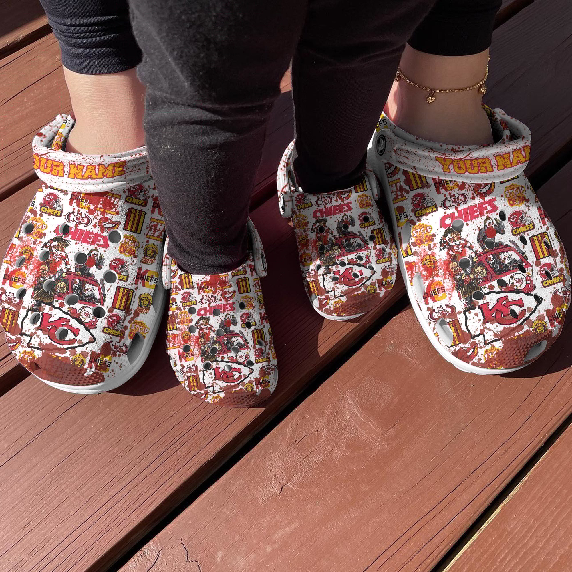 Kansas City Chiefs NFL Sport Crocs Crocband Clogs Shoes Comfortable For Men Women and Kids - Image 4