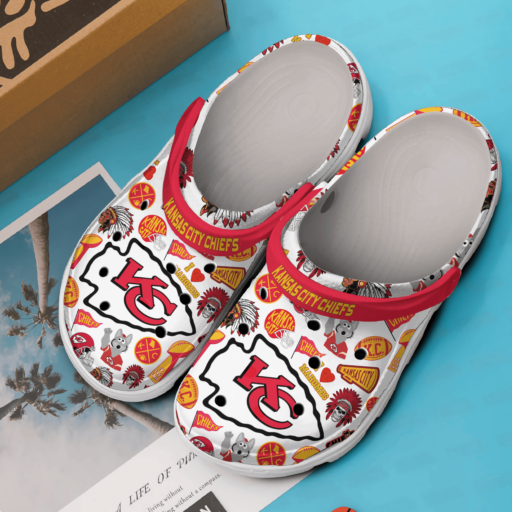 Kansas City Chiefs NFL Sport Crocs Crocband Clogs Shoes Comfortable For Men Women and Kids - Image 2