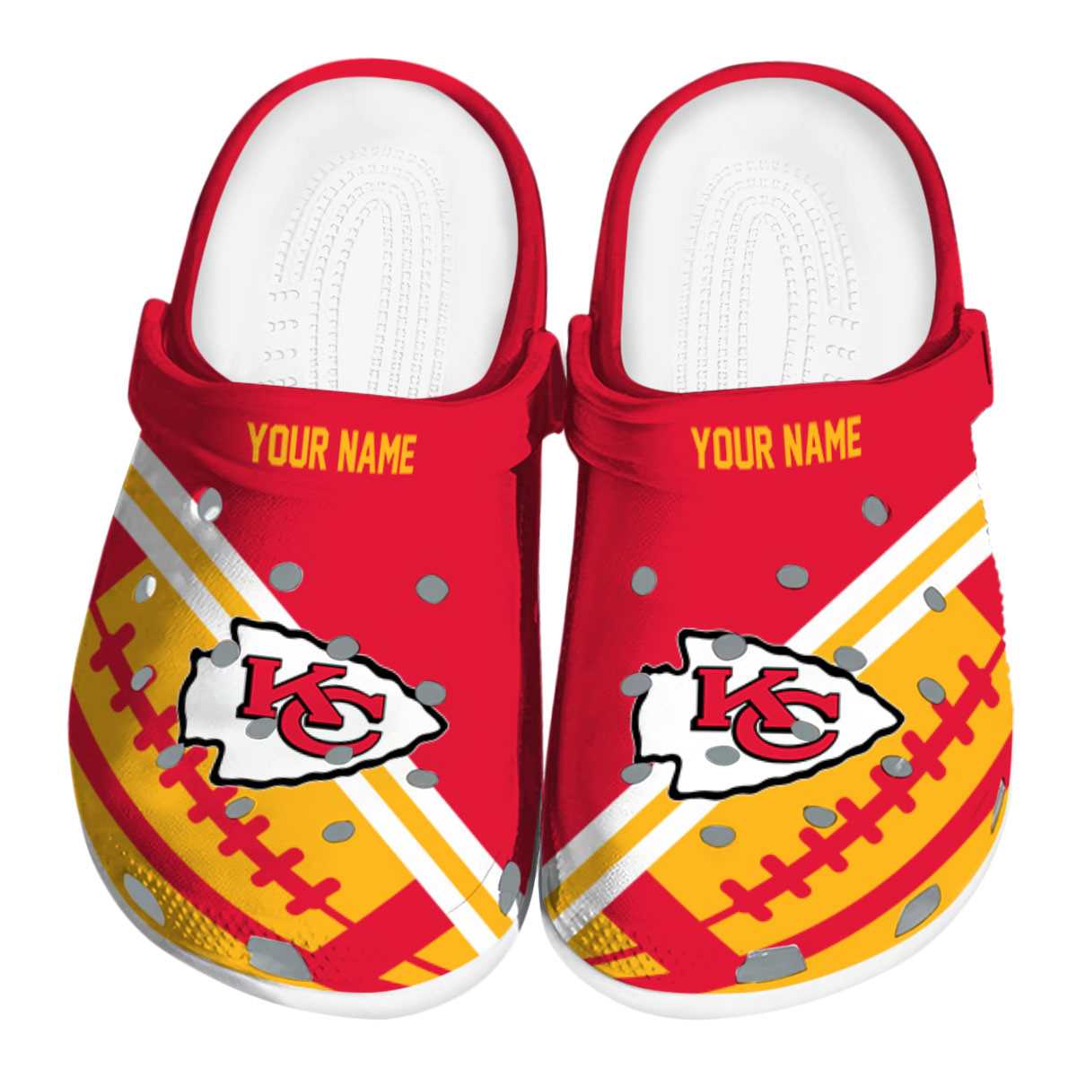 Kansas City Chiefs NFL Sport Crocs Crocband Clogs Shoes Comfortable For Men Women and Kids