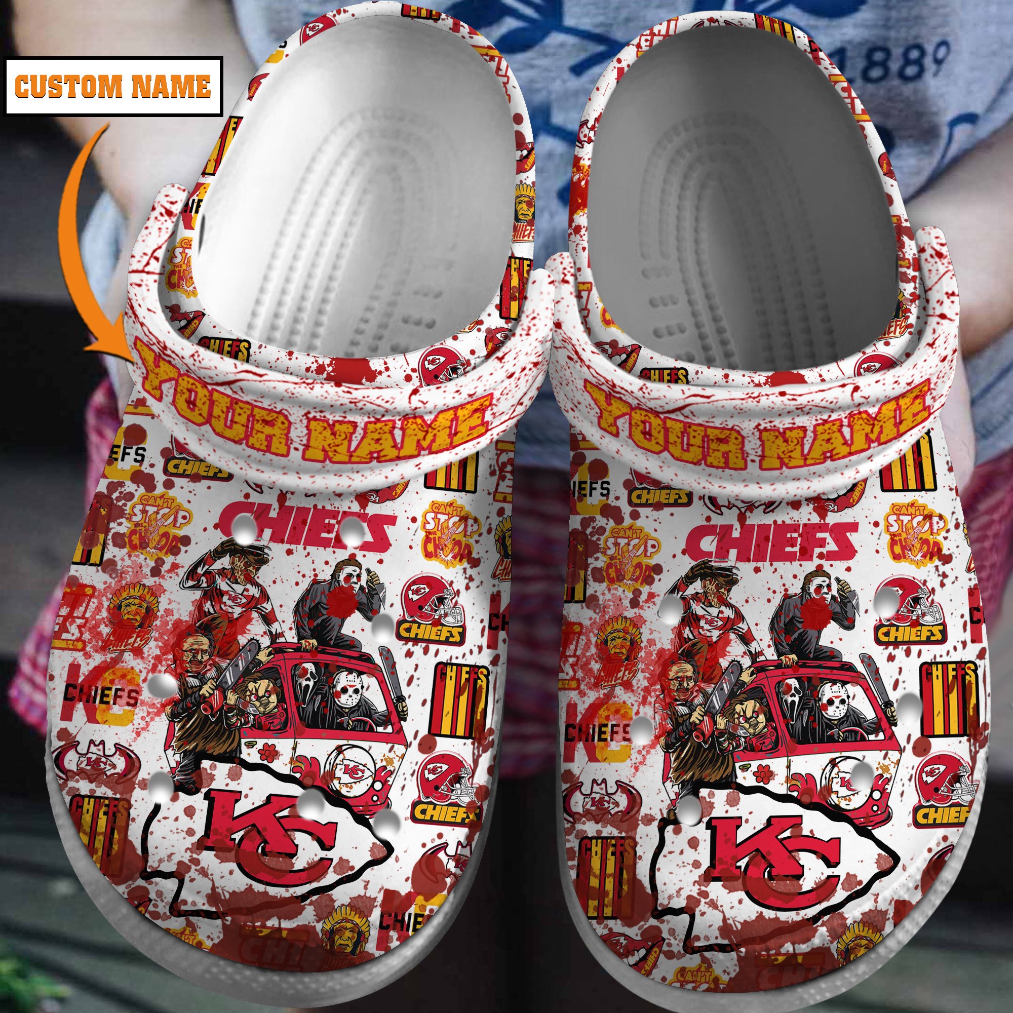 Kansas City Chiefs NFL Sport Crocs Crocband Clogs Shoes Comfortable For Men Women and Kids