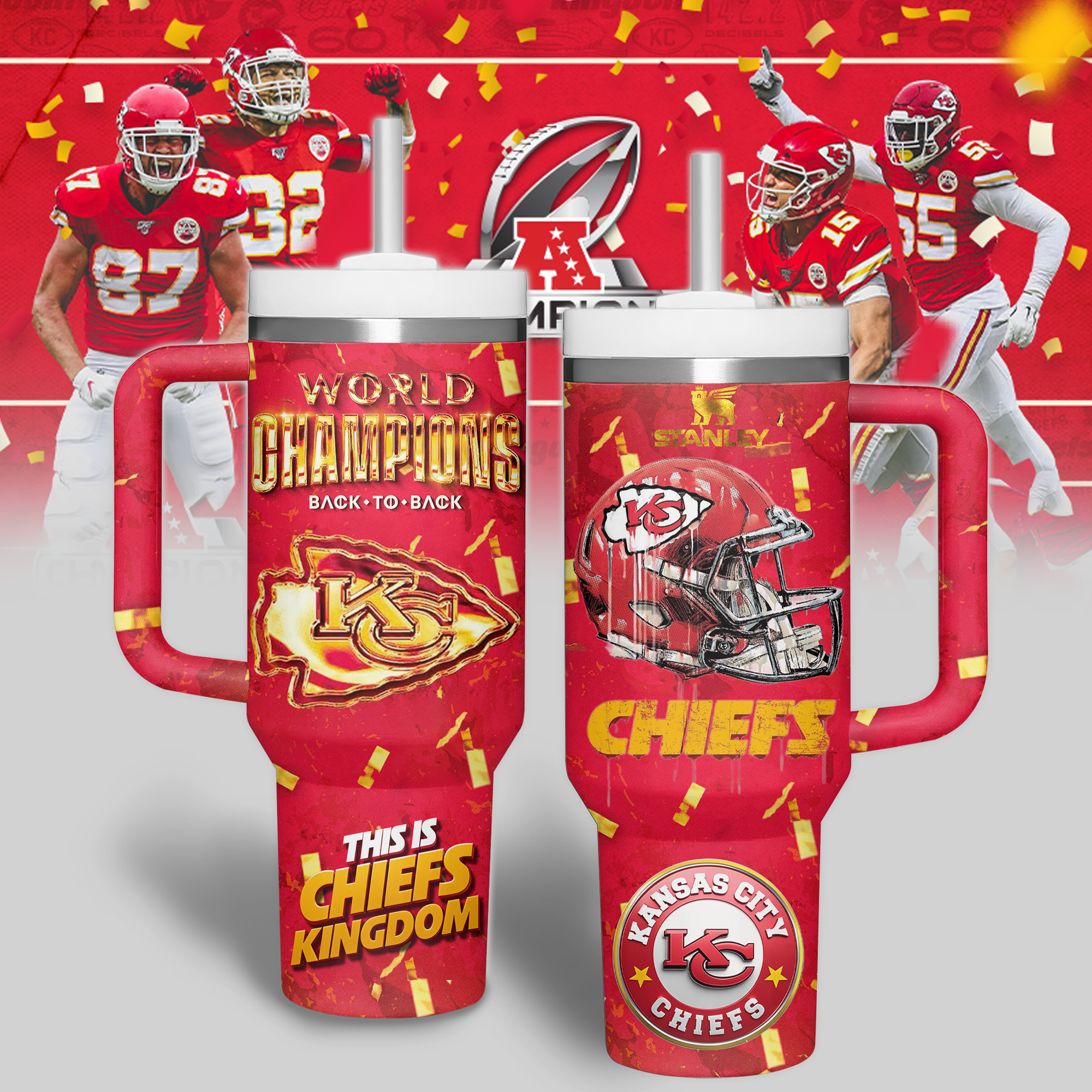 Kansas City Chiefs NFL Sports Custom Stanley Cup 40 oz 30 oz Tumbler With HandleTVC2301316