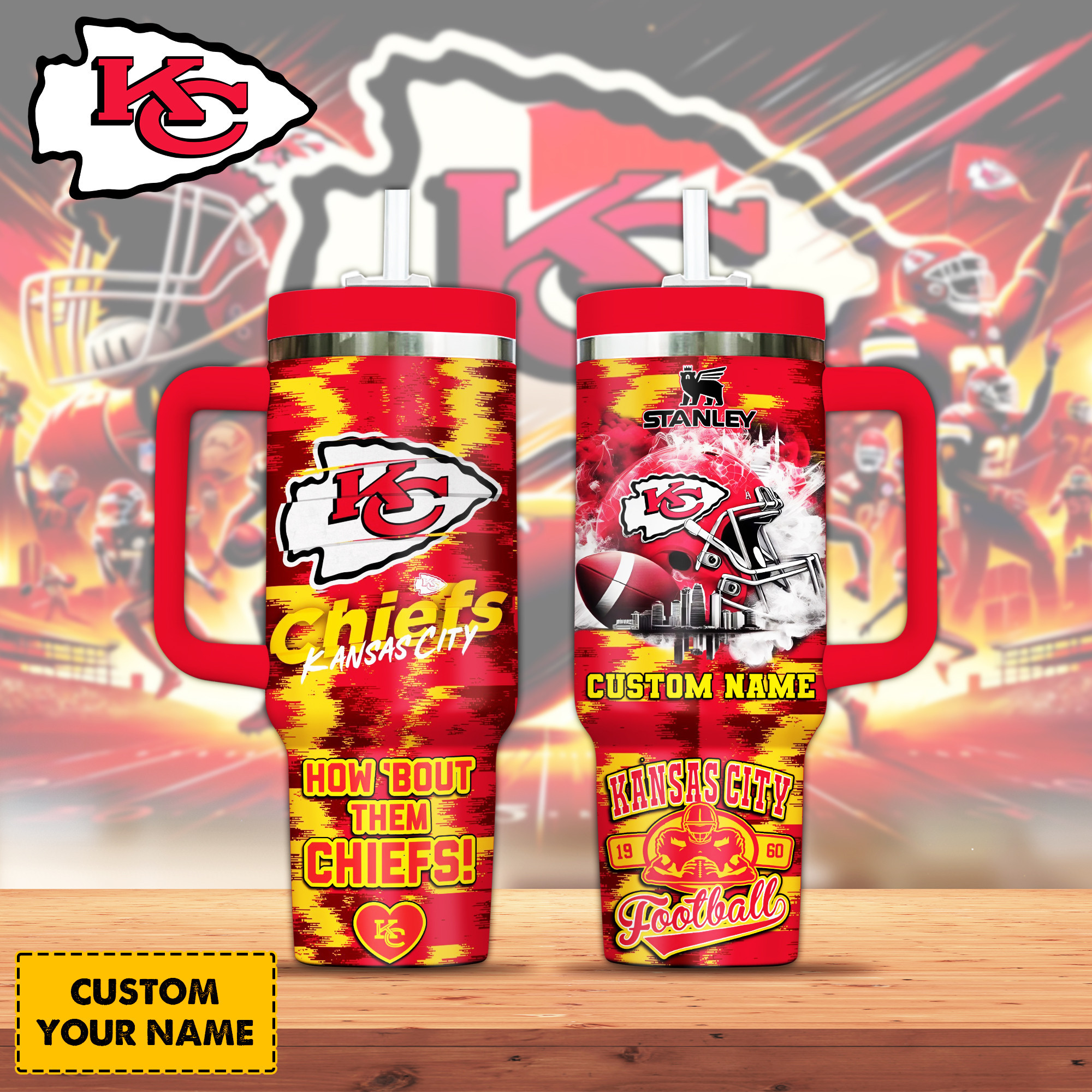 Kansas City Chiefs NFL Sports Custom Stanley Cup 40 oz 30 oz Tumbler With HandleTVC2301336