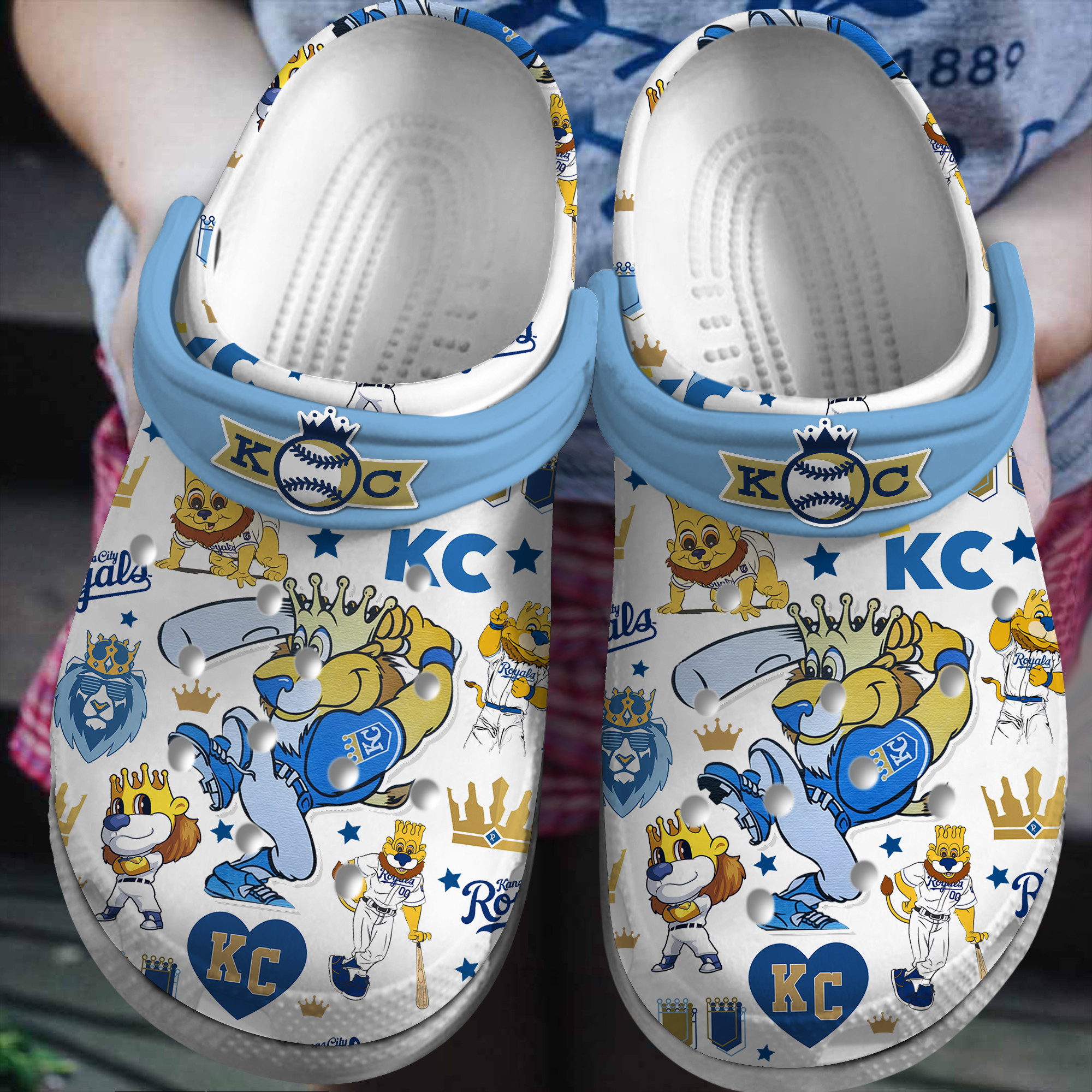 Kansas City Royals Baseball MLB Sport Crocs Crocband Clogs Shoes Comfortable For Men Women and Kids
