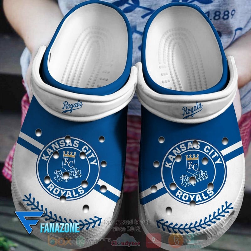 Kansas City Royals Blue-White MLB Sport Crocs Clogs Crocband Shoes Comfortable For Men Women and Kids