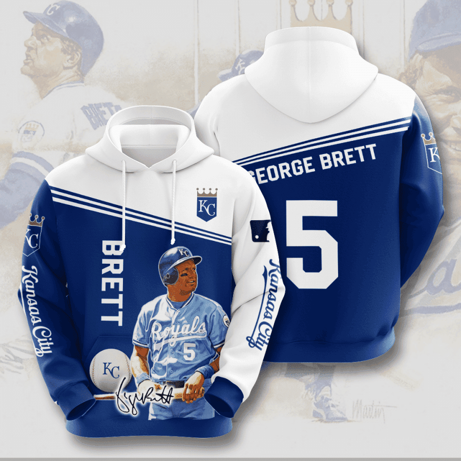 KANSAS CITY ROYALS George Brett 3D All Over Print Hoodie, Zip Hoodie