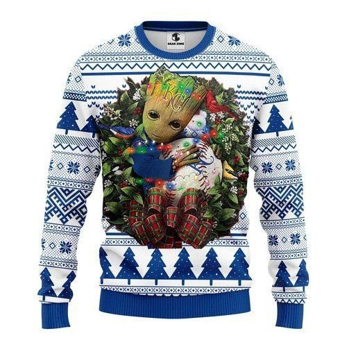 Kansas City Royals Groot Hug Christmas Ugly Christmas Sweater Adult 3D Funny Matching for family