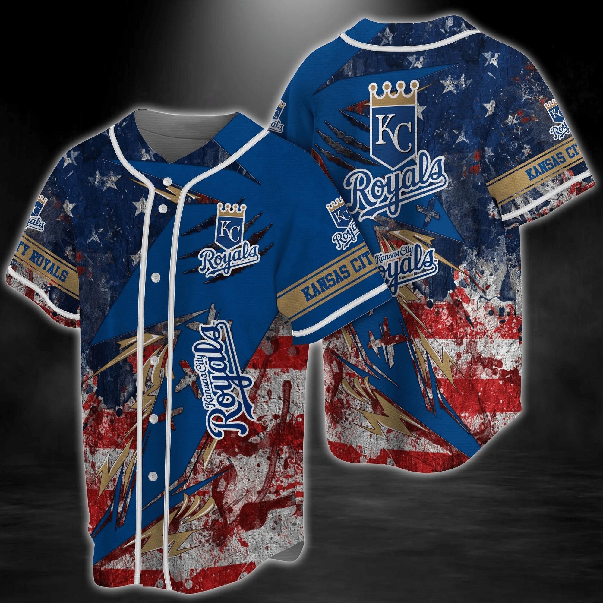 Kansas City Royals Mlb Baseball Jersey Shirt Us Flag