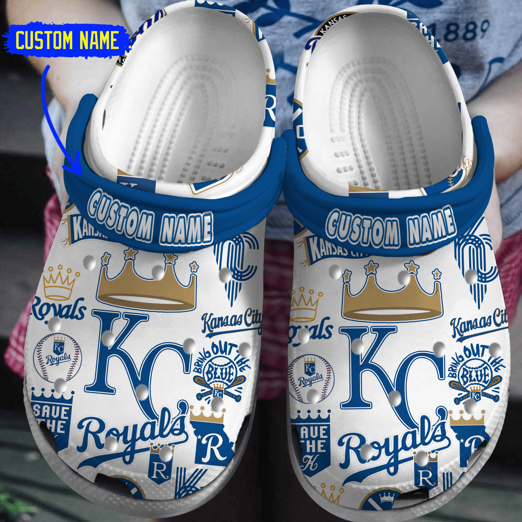 Kansas City Royals MLB Sport Crocs Crocband Clogs Shoes Comfortable For Men Women and Kids