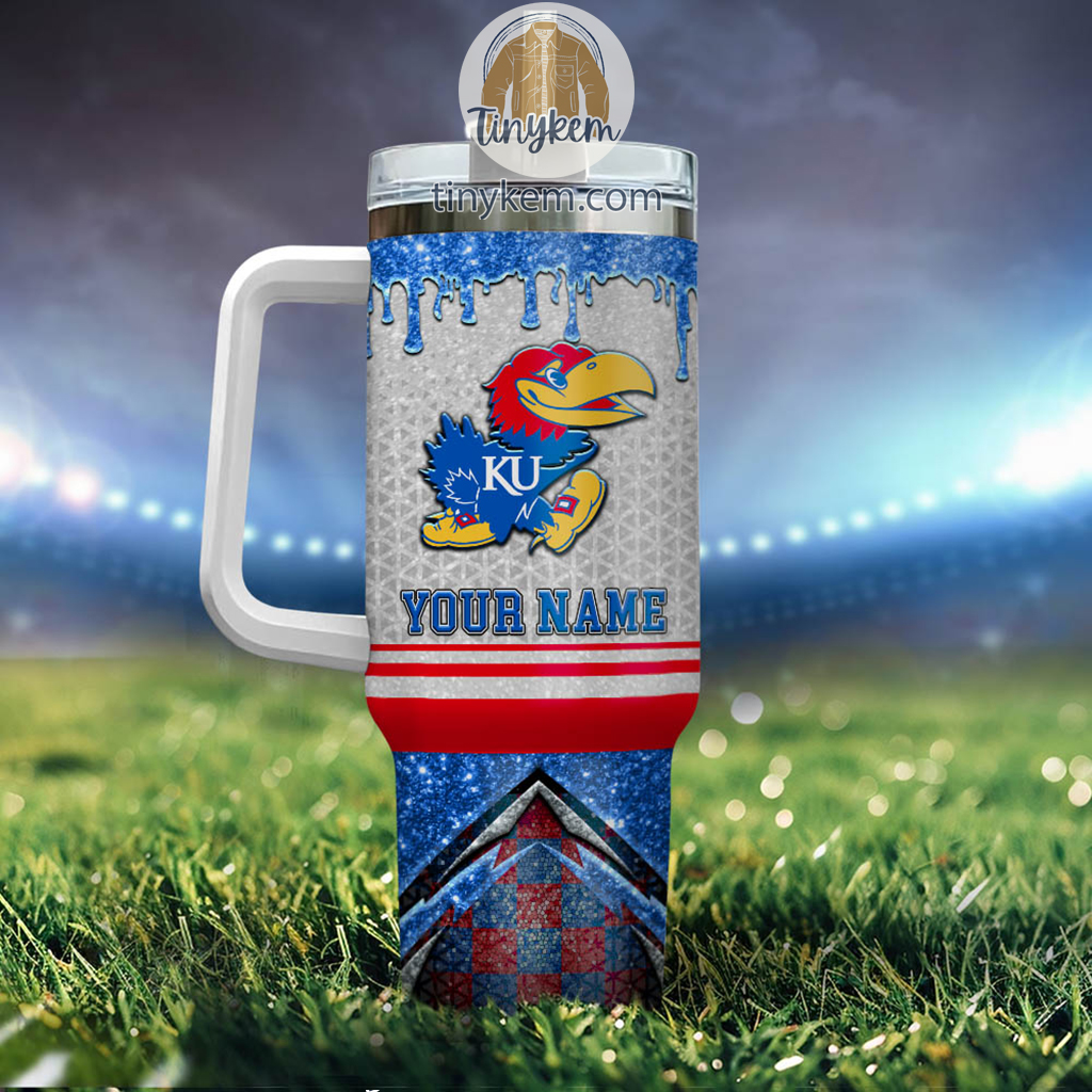 Kansas Jayhawks Glitter NCAA Custom Stanley Cup 40 oz 30 oz Tumbler With HandleTVC2301220 - Image 3