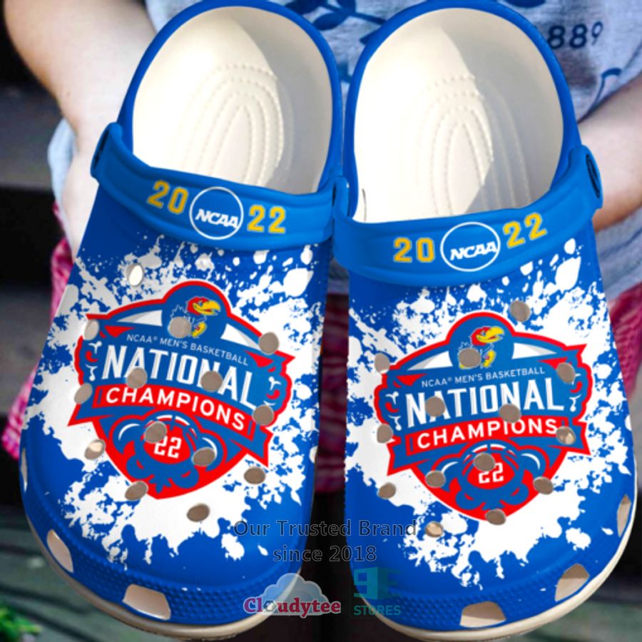 Kansas Jayhawks NCAA Sport Crocs Crocband Clogs Shoes Comfortable For Men Women and Kids