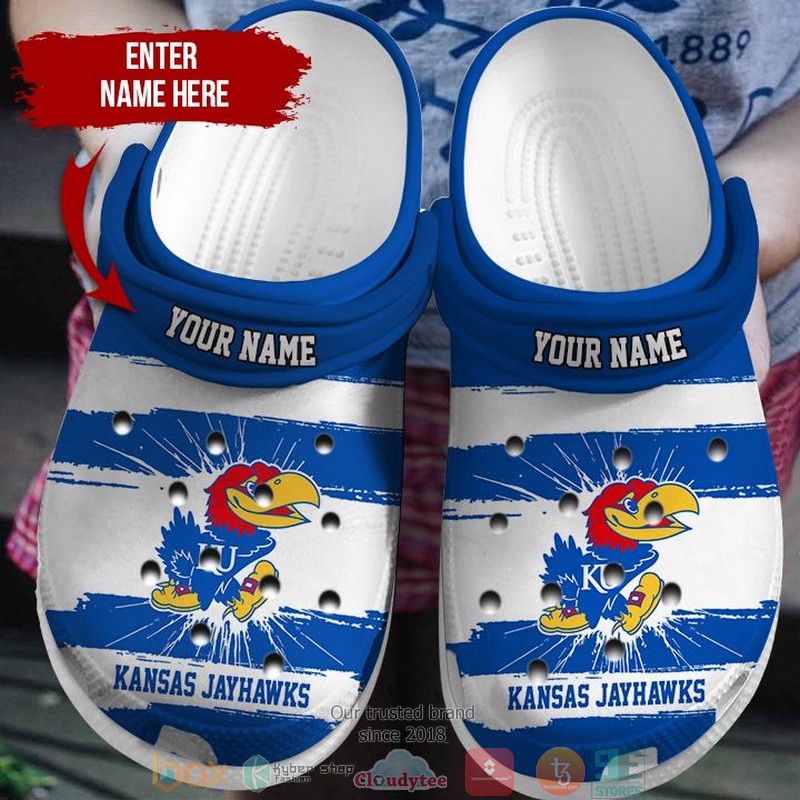 Kansas Jayhawks NCAA Sport Crocs Crocband Clogs Shoes Comfortable For Men Women and Kids